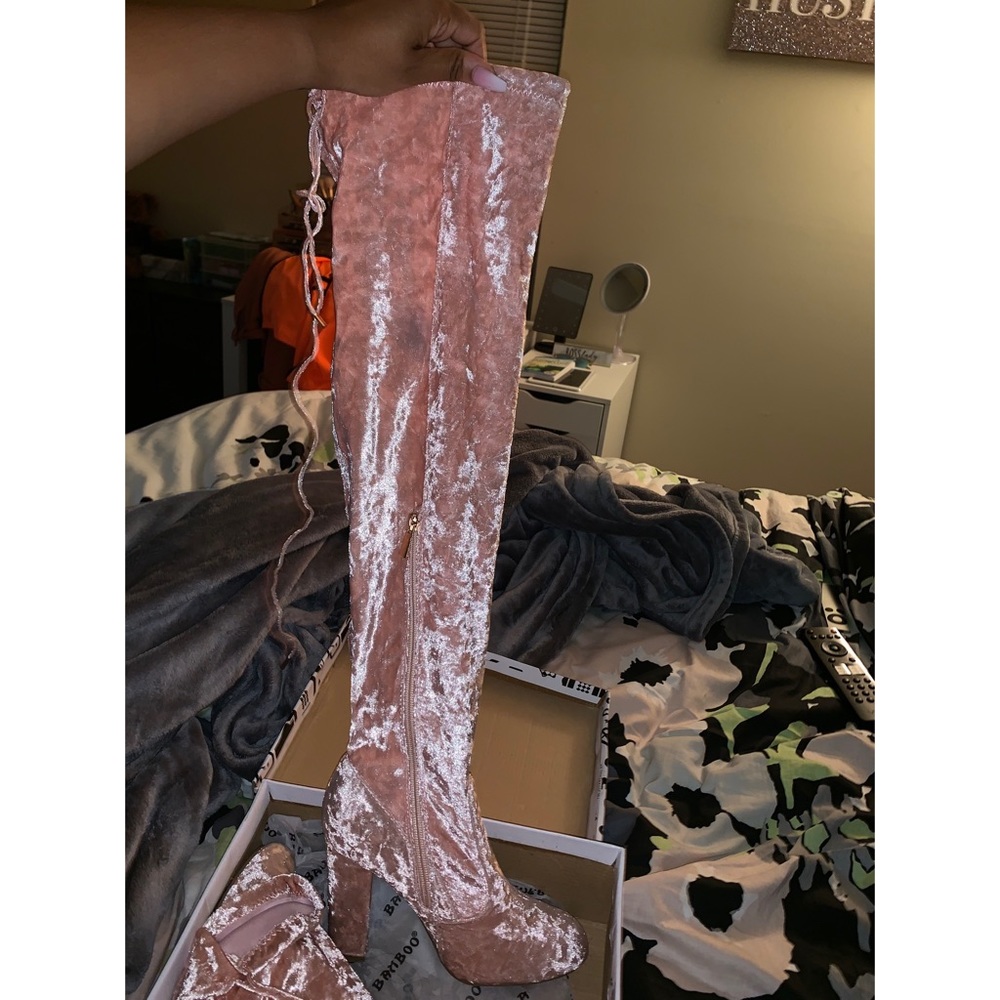 Knee High Velvet Boots